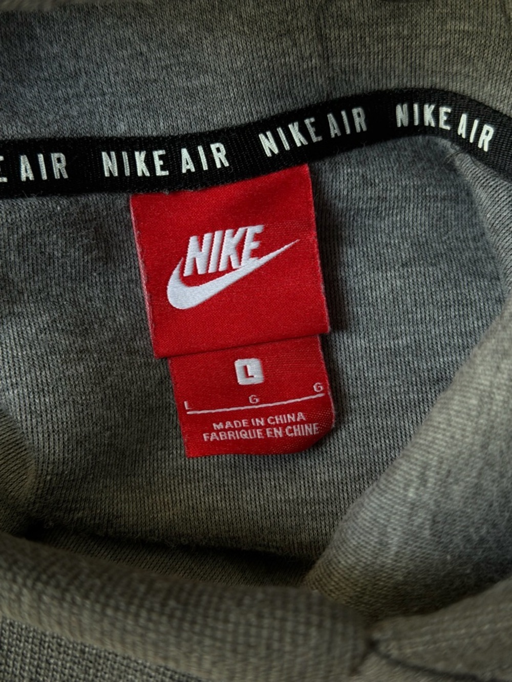 Nike Air basketball Pullover Hoodie Gray Tonal Logo Sweatshirt 54649 - Picture 15 of 15